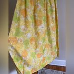 VINTAGE 60s 70s Yellow Floral Prairie Maxi Dress Puff Sleeve Square Neck Daisy S Photo 12