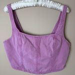 Pilcro Anthropologie Corset Tank Top Womens Large Purple Lilac Cropped Shirt Photo 0