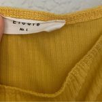 Elodie  Yellow Ribbed Tank Ruffle Straps Bodysuit Large Photo 5