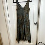 VTG AGB Dress Brown Blue Floral Sparkle Fairycore Y2K Size 8 Flapper Photo 4