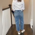 OAT New York Wide Leg Cropped Leg Denim Blue Size 28 Photo 12