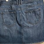 Pure Energy WOMEN'S BLUE JEAN DENIM DISTRESSED FRAYED MINI SKIRT PLUS  SIZE 14 Photo 2