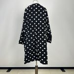 Farm Rio NWOT  Black White Polka Dot Fleece Cardigan Wool Blend Midi Coat Size L Photo 7