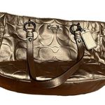 Coach Vintage  Gold Metallic Monogram Shoulder Bag Photo 2
