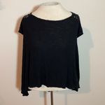 Hippie Rose Women’s  black knit shirt top boho Lace size small oversized Photo 2
