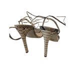 Steve Madden Nude Black Snake Print Lace Up Sandals Heels Size 8.5 Photo 2