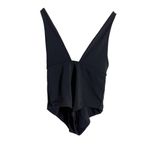Mara Hoffman  Audrey Black Plunge Neck One Piece Swimsuit Size Medium Photo 4
