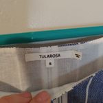 Tula Rosa Size Small S 100% Cotton Top Fringe Blue White Adjustable Waist Blouse Photo 6