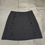 Loft  Black Mini A-Line Ruffled Skirt Photo 0
