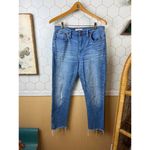 Madewell  Medium Wash High-Rise Slim Crop Boyjean with Raw‎ Hem - Size - 27 Photo 6
