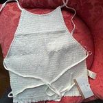 Paige Crescent White Smocked Halter Top by - Size M- NWT Photo 0