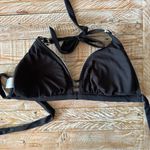 Kona Sol 🖤 Triangle Bikini Top 👙 Black Embroidered | Size XL | Pre-Loved Photo 2
