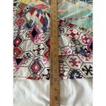 Calessa Top Size 1X Multicolor Aztec Button Front Southwestern Abstract Roll Tab Blue Photo 10