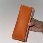 Tory Burch Saffiano Sunglasses Case Color is Orange Gold Hardware Scratch Free Photo 3