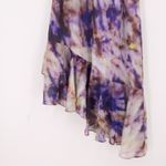 Adelyn Rae Halter Asymmetrical Ruffle Dress Purple Watercolor Chiffon Size XS Photo 9