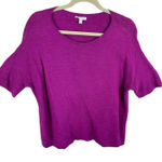 Eileen Fisher Pink Raspberry Organic Linen Cotton Relaxed Short Sleeve Sweater S Photo 0