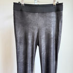 BCBGMAXAZRIA sz S Black Faux Snakeskin Leggings Ankle Zippers Photo 1