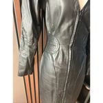 Yucatán bay black leather dress vintage size 8 long sleeve from fitting stylish Photo 1