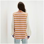 We The Free  People Sawyer Striped Long Sleeve Shirt S Colorblock Cotton Comfy Photo 1