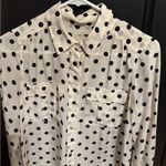 J.Crew  Black and White Polka Dot Silk Shirt Photo 1