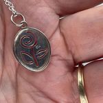 Sterling Silver  laser cut rose pendant necklace. Photo 4