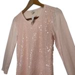 NWT J. Crew Women's XS Pink Sequin Long Sleeve Top Crewneck Casual Blouse Photo 4