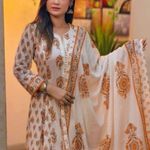 Indian Designer Kurta Palazzo Dupatta Set Women Salwar Kameez Ready To Wear Suit Gold Size XL Photo 1
