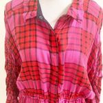 Free People Pacific Dawn Plaid Peplum Size XS Photo 2