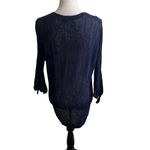 margaret o'leary Margaret O’Leary Linen Blend Knit Tunic Size Small Navy Blue Lightweight Photo 2