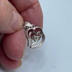Boutique Sterling silver CZ double heart pendant and 18” chain necklace Photo 4