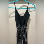 Black & White Striped Pinstripe Paperbag Waist Jumpsuit Photo 8