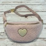 Stoney Clover Lane Sherpa Cozy Rose Fanny Pack with Blanc Glitter Heart Photo 1