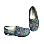 Alegria Black Floral Slip On Shoes Photo 1