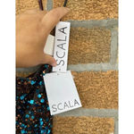 Scala  brown / blue sequence dress sz 14 Photo 5