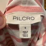 Pilcro Anthropologie Hooded Sweatshirt Twofer Mini Dress NEW pink white striped Photo 8