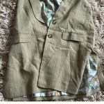 Current Air ☀️3/$25  Stripe Shawl Collar Vest Khaki Stripe SZ S Photo 3