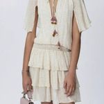 Rebecca Minkoff Off White Multi Pebble Tassel-neck Floral Dress Size Large Photo 4