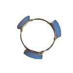 Acrylic Blue and Faux Gold Wire Bracelet Chunky Stone Photo 7