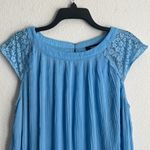 DKNY Pleated Cap Sleeve Party Shift Dress in Light Blue, Size 16 EXCELLENT! $139 Photo 4