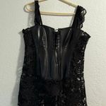 Dreamgirl faux leather black corset lingerie lace bottom straps Women bustier  44 Photo 0