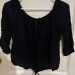 Ambiance Elegant Black Buttoned Top Photo 0