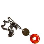 Turkish RARE Empire SILVER COIN carnelian pendant necklace Orange Photo 8