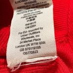 Free People  Uptown Red Mock Neck Cutout Asymmetrical Hem Long Sleeve Tunic Top S Photo 5