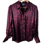 The Kooples Leopard Print Burgundy Top Size 1 (US Size Small) Photo 3