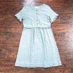 Piper & Scoot  • peasant dress aqua seafoam blue waffle cotton babydoll ruffle Photo 2