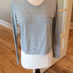 Esley Long Sleeve Crop Top Gray Womens M Photo 5