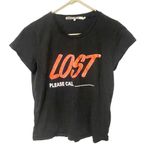 Pam & Gela  Size P Lost Logo Graphic Tee In Black Photo 1