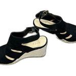 Apt. 9 Women’s  defined comfort open toe black suede wedge espadrilles summer Photo 1