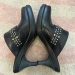 Frye  Shelby Black Studded Ring Mule Clogs Heeled Slip-On Leather Western Boho Photo 4