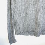 Adrianna Papell Light Gray Bejeweled Neck Tight Knit Sweater Photo 3